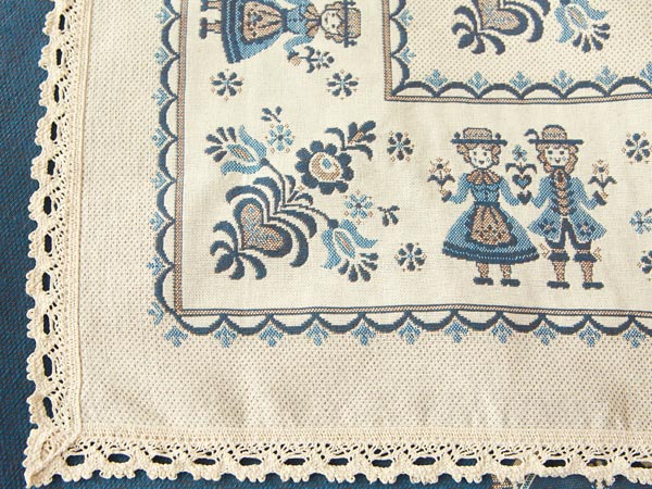 美博盛爾亞麻涼席 大麻人藍色